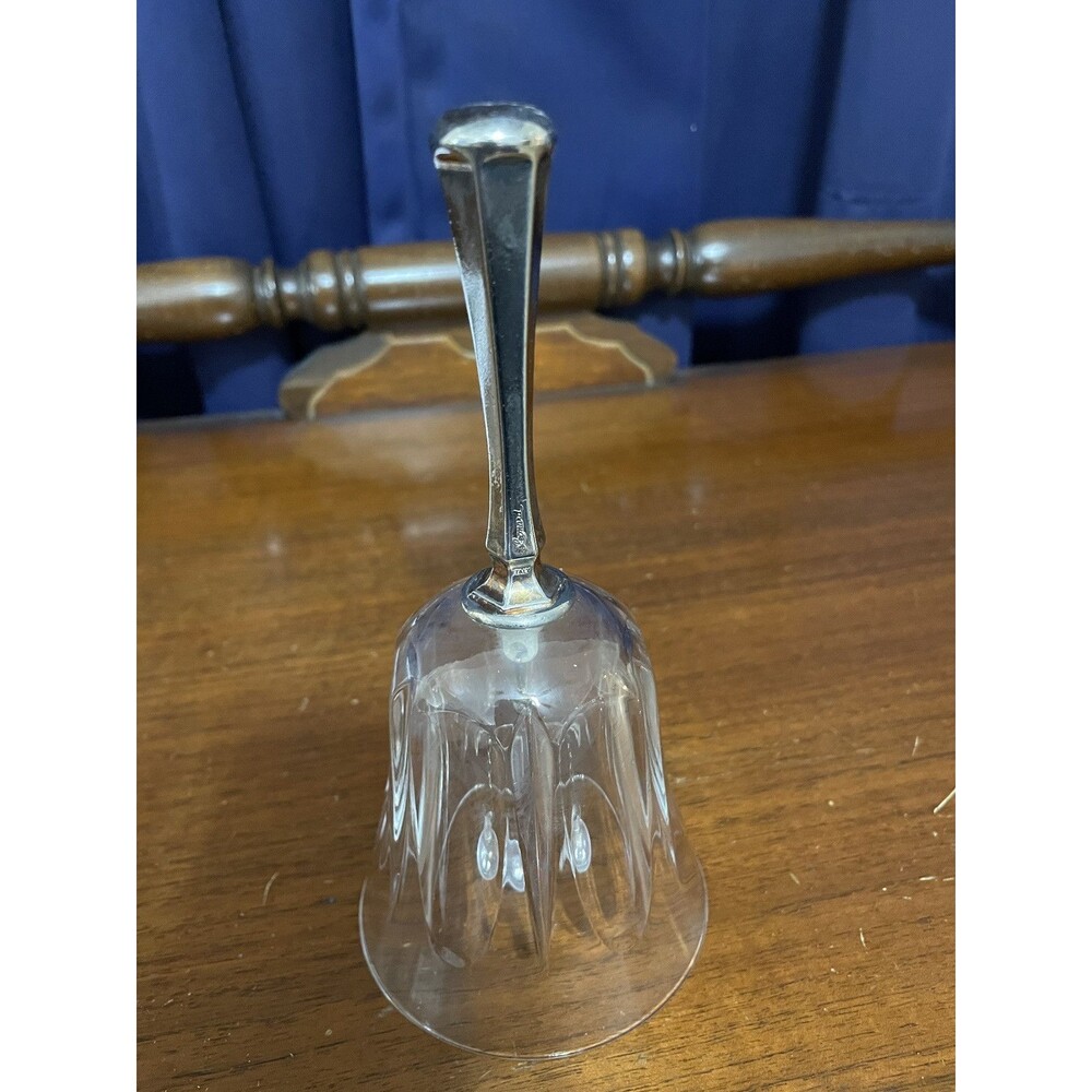 Vintage Crystal Bell with Silver Plated Handle